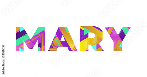 Mary Concept Retro Colorful Word Art Illustration