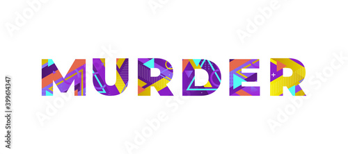 Murder Concept Retro Colorful Word Art Illustration