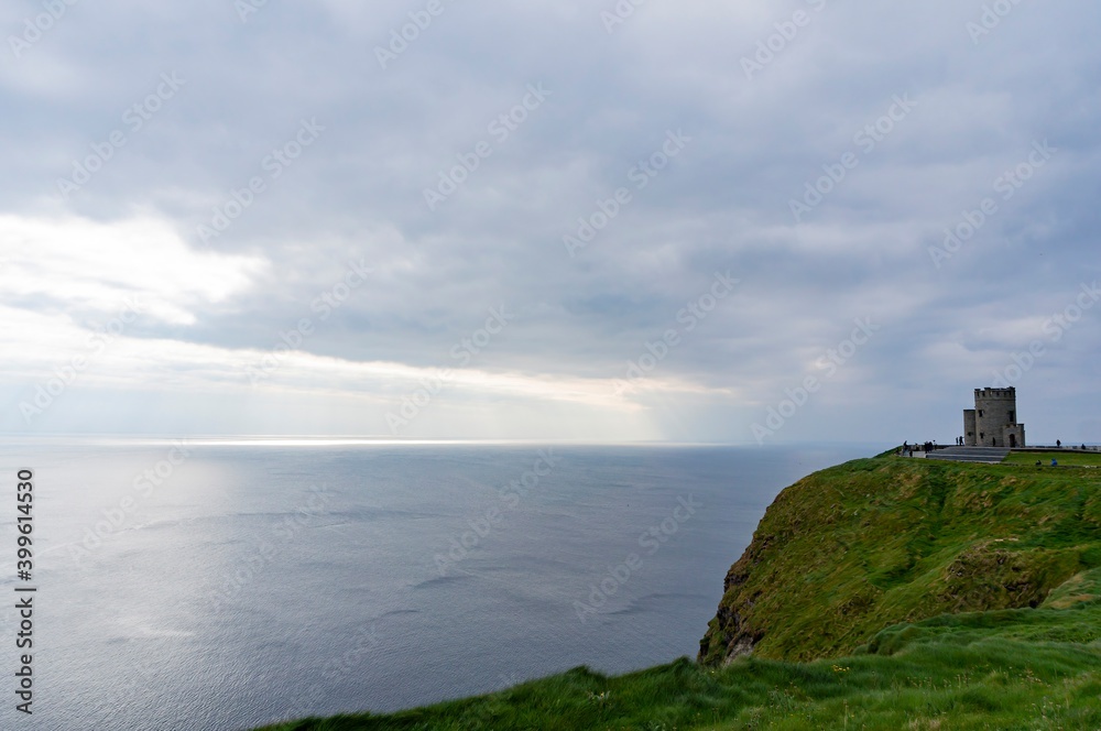 Cloudy view of the Nature wonder - Cliffs of Moher