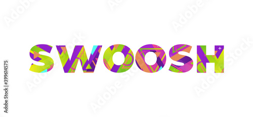 Swoosh Concept Retro Colorful Word Art Illustration