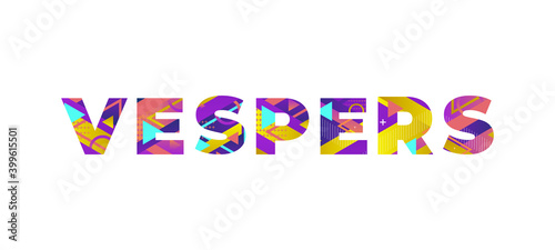 Vespers Concept Retro Colorful Word Art Illustration