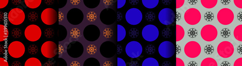 set of seamless Christmas patterns, snowflakes and circles, background, wallpaper, texture, wrapping paper, textile, background, wallpaper, texture, wrapping paper, textile