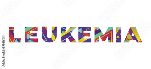 Leukemia Concept Retro Colorful Word Art Illustration