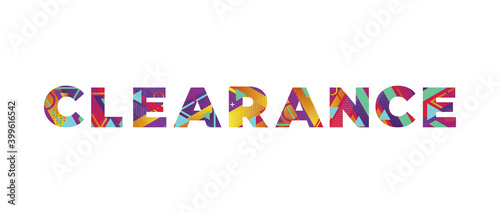 Clearance Concept Retro Colorful Word Art Illustration