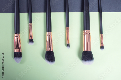 make up brushes . top view