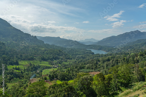 Mountain lake landscape, Nuwara Eliya, Sri Lanka
