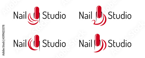 Fashionable nail studio logotype