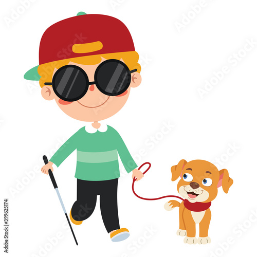 Funny Cartoon Handicapped Kid Posing