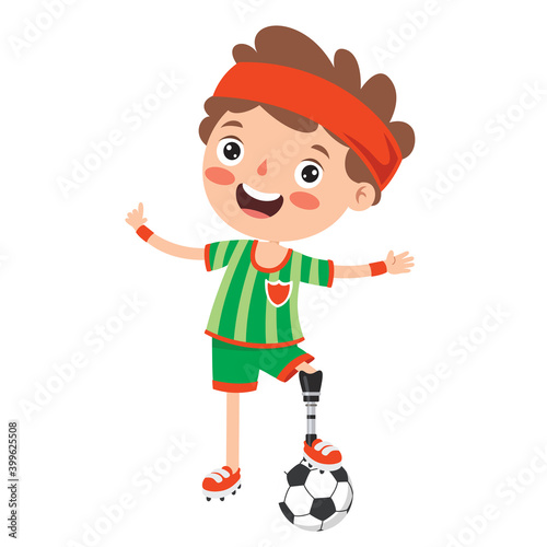 Funny Cartoon Character Using Prosthesis