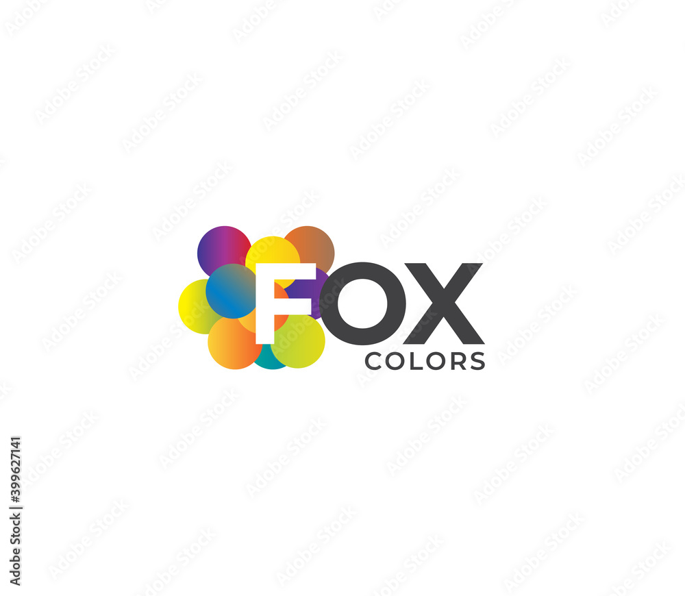 FOX Colors Company Logo Design Concept FOX Colors Company Logo Design Concept