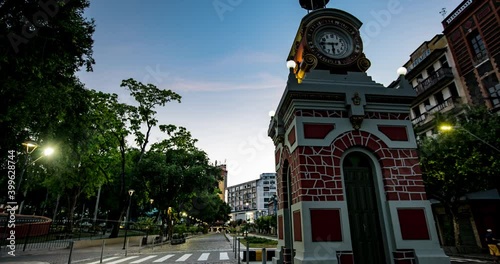 Time lapse of the day dawning in the square of the Clock in Manaus

