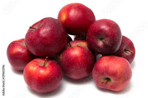 red apples isolated on white background close up