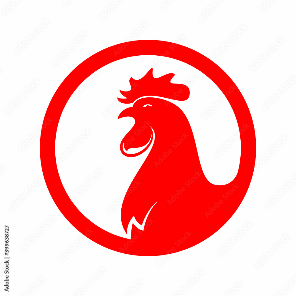 Rooster icon silhouette, Farm rooster icon with shield, Chicken rooster silhouette vector template Rooster icon silhouette, Farm rooster icon with shield, Chicken rooster silhouette vector template