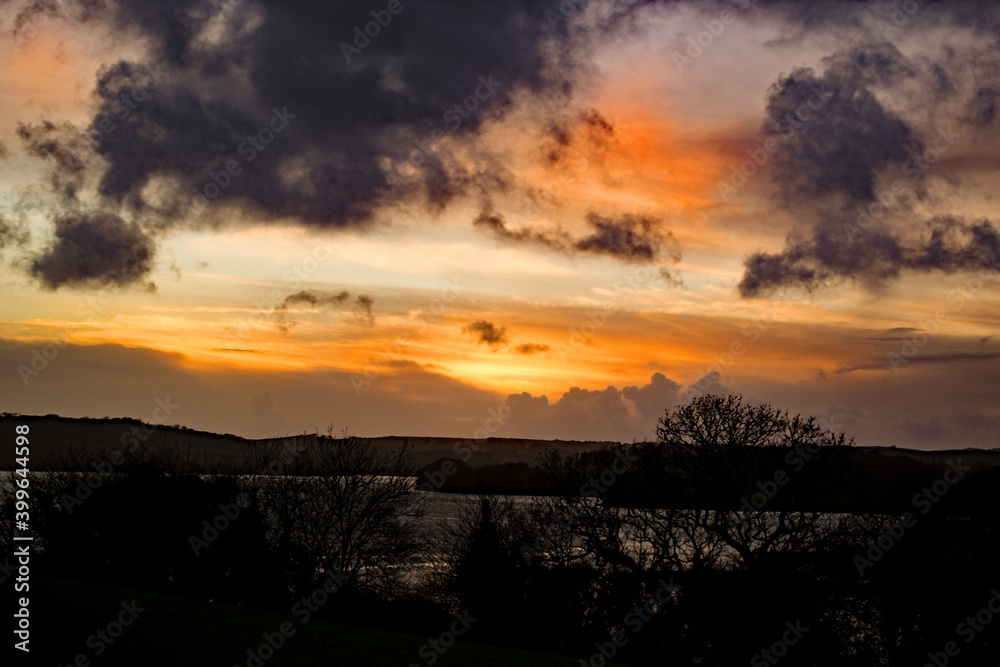 Sunset Looking to at Cornwall
