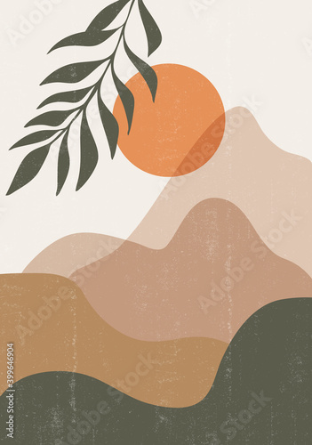 Mid century sunset print boho minimalist printable wall art