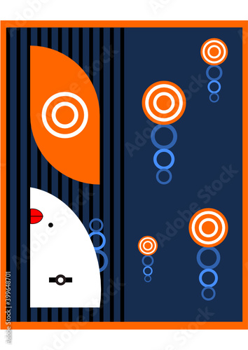 Abstract woman portrait in contemporary style. Colorful geometric face, modern vector illustration.