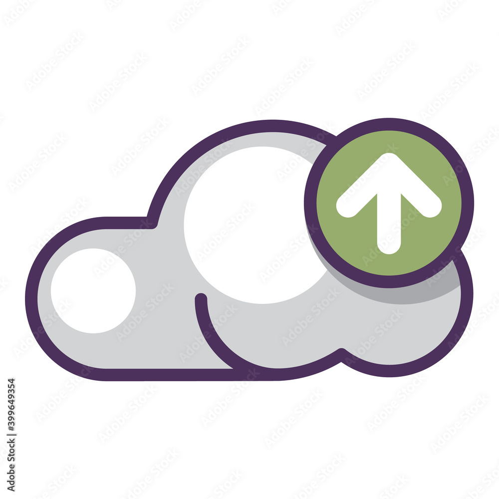 Cloud File Upload Flat Icon Isolated On White Background Cloud File Upload Flat Icon Isolated On White Background