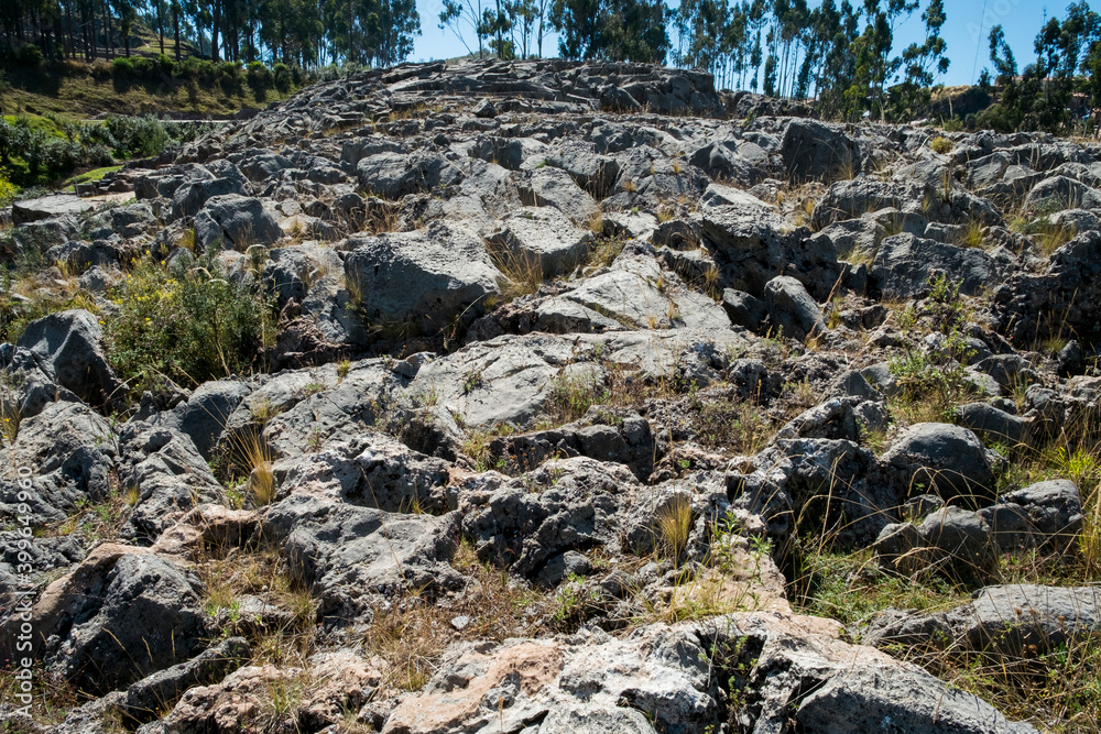 rocks in q'enco archaeological complex