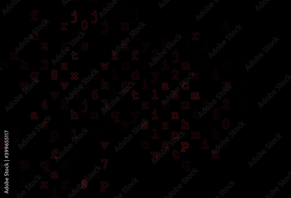 Dark Red, Yellow vector template with isolated letters.