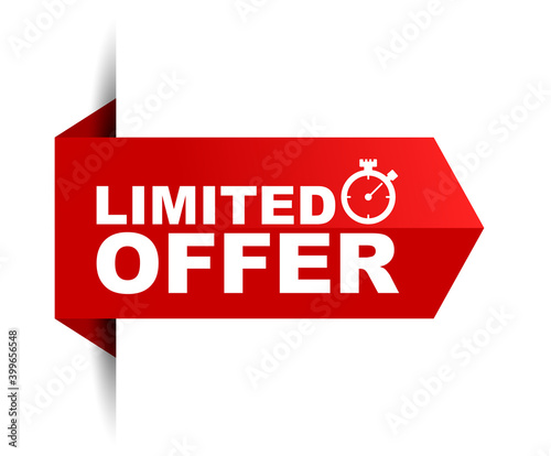 red vector illustration banner limited offer