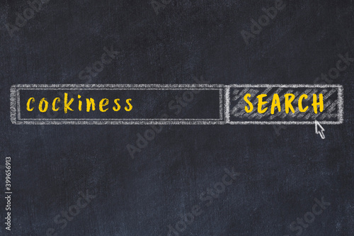 Chalk sketch of browser window with search form and inscription cockiness photo