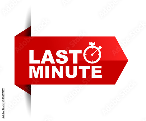 red vector illustration banner last minute