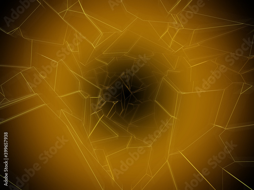 black polygonal cavern 3d rendering