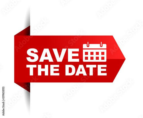 red vector illustration banner save the date