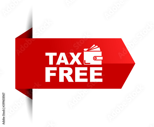 red vector illustration banner tax free