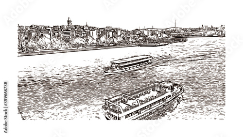 Canvas Print Building view with landmark of Istanbul is a major city in Turkey