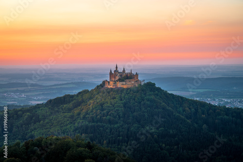 Hohenzollern Castle at sunrise. Germany Baden Wuerttemberg