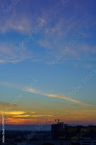 Orange Clouds at Sunrise, beautiful abstract orange clouds and sky at sunset