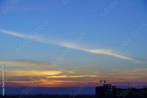 Orange Clouds at Sunrise  beautiful abstract orange clouds and sky at sunset