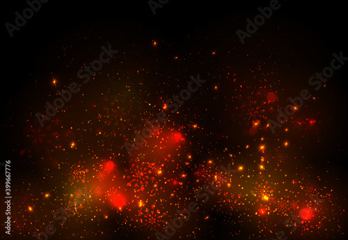 Abstract shine space background with stars and snowflakes