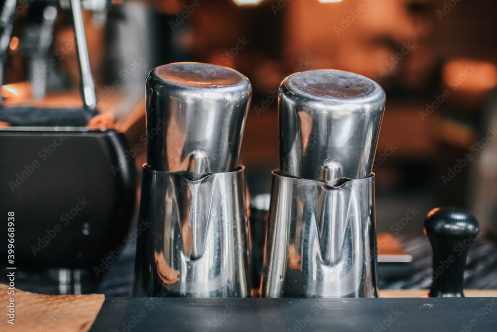 Stainless steel milk pitcher jug for latte coffee. Foaming Jug. Latte art for barista. Coffee Accessories. Barista Kit. Stainless steel milk pitcher jug for latte coffee. Foaming Jug. Latte art for barista. Coffee Accessories. Barista Kit.
