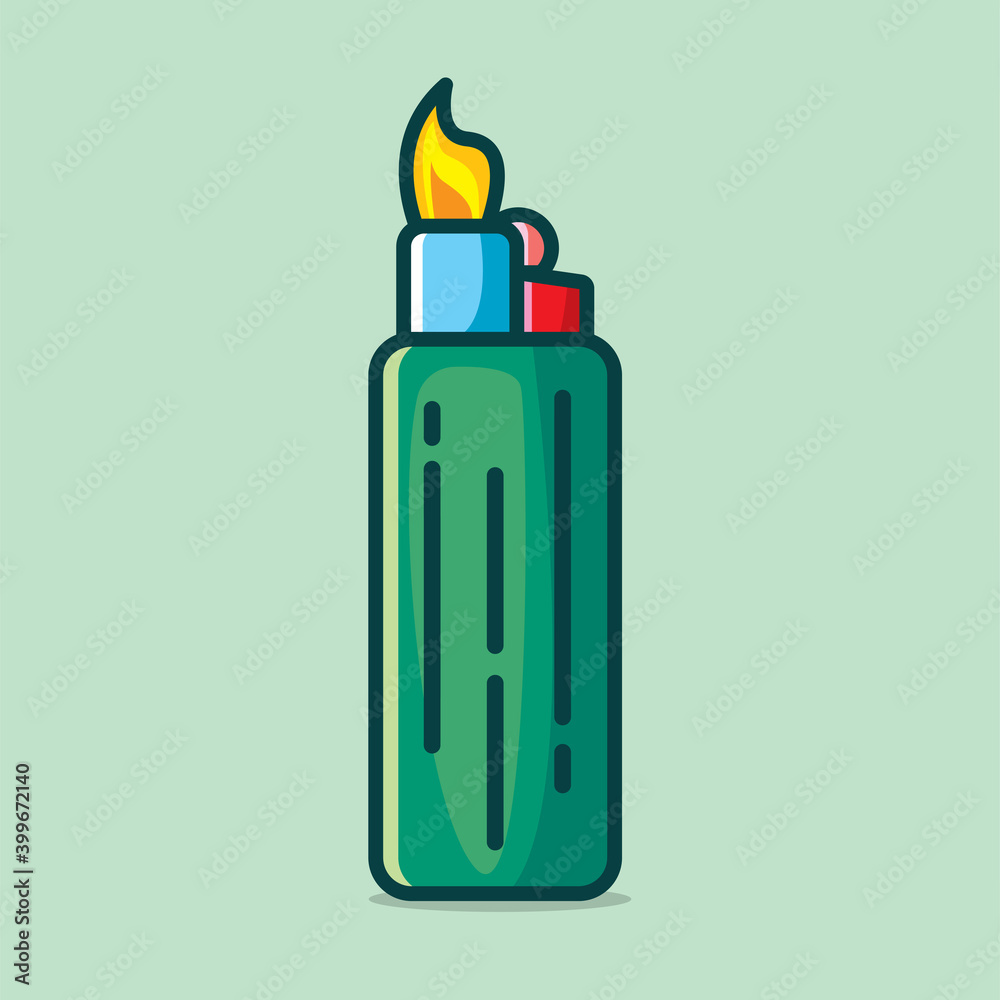 plastic lighter vector illustration in flat style plastic lighter vector illustration in flat style
