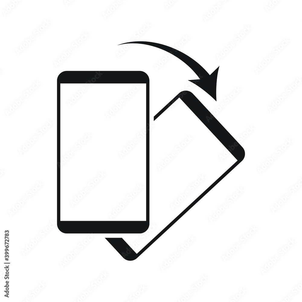 Rotate smartphone icon isolated on white background. Rotate smartphone icon isolated on white background.