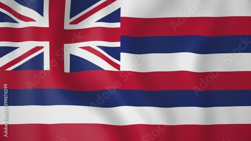 Hawaii animated flag. Seamless loop. 4K
