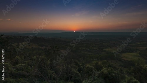 Time lapse video of Top views landscape with sunset at Khao Ta Kean Ngo, Khao Kho District, Phetchabun, Thailand photo