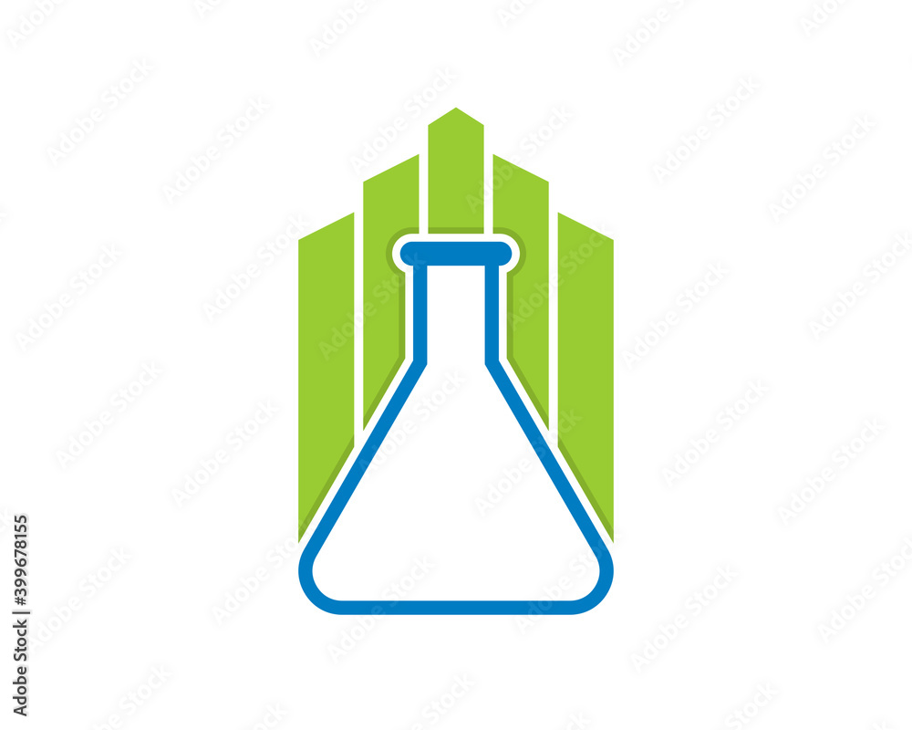 Laboratory test tube with chart growth up finance logo Laboratory test tube with chart growth up finance logo
