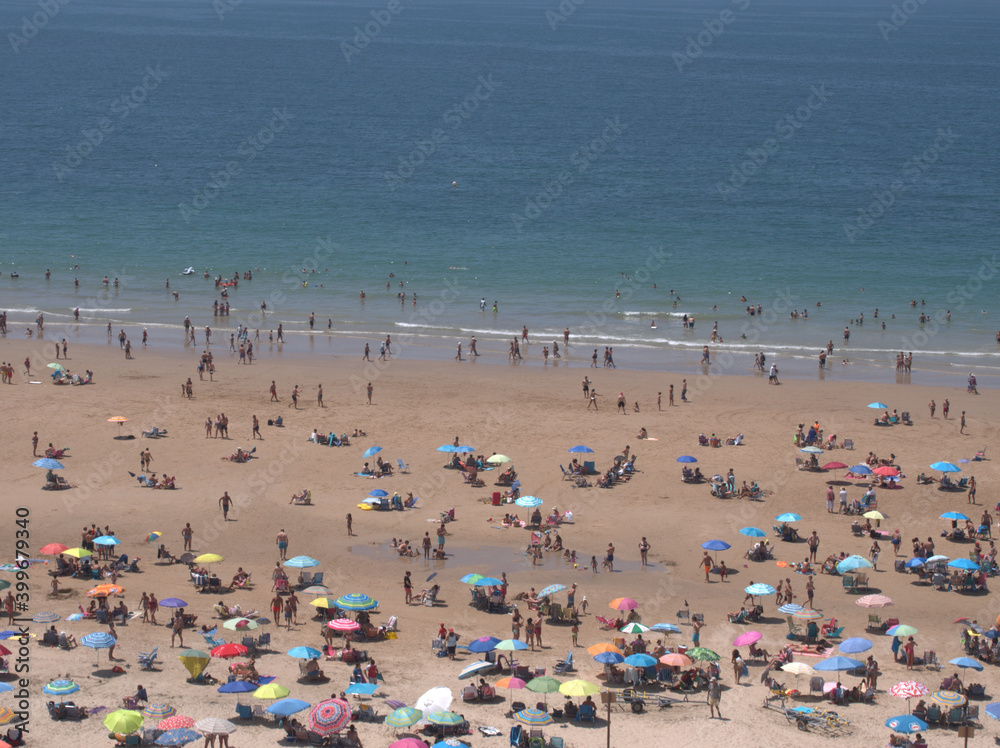 Semi-aerial view of one of the best urban beaches in Europe, Cadiz Semi-aerial view of one of the best urban beaches in Europe, Cadiz