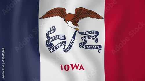 Iowa animated flag. Seamless loop. 4K