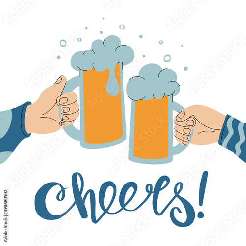 clinking beer mugs