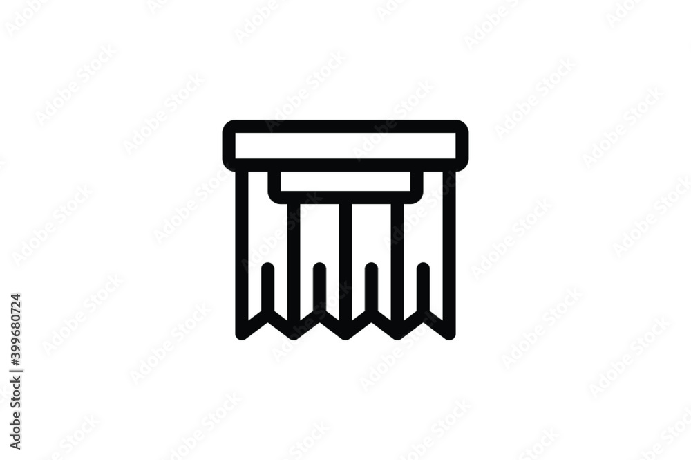 Bathroom Outline Icon - Curtains Bathroom Outline Icon - Curtains