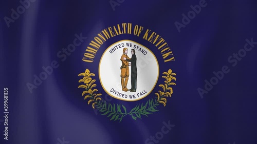 Kentucky animated flag. Seamless loop. 4K