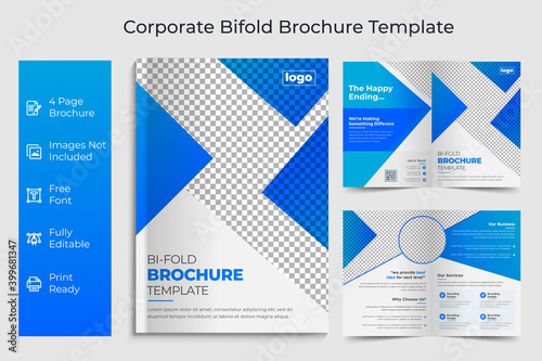 Business bi-fold brochure Template, Corporate & Business Concept Design, Business bi fold brochure design minimal and abstract design, Creative concept bifold brochure with graphic elements,	
 photo