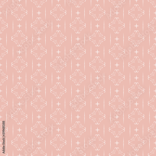 Background pattern with shades of peach beige. Simple floral ornament. Seamless wallpaper texture