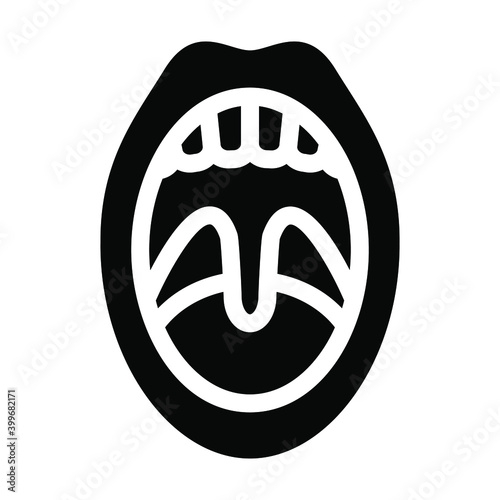 
Throat inflammation icon, solid design of tonsils vector 
