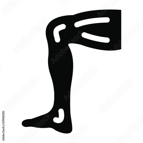 
A filled design of leg icon, human lower limb 
