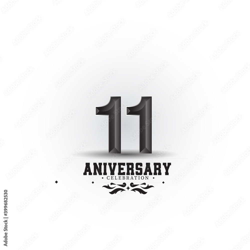11 Year Anniversary celebration Vector Template Design Illustration